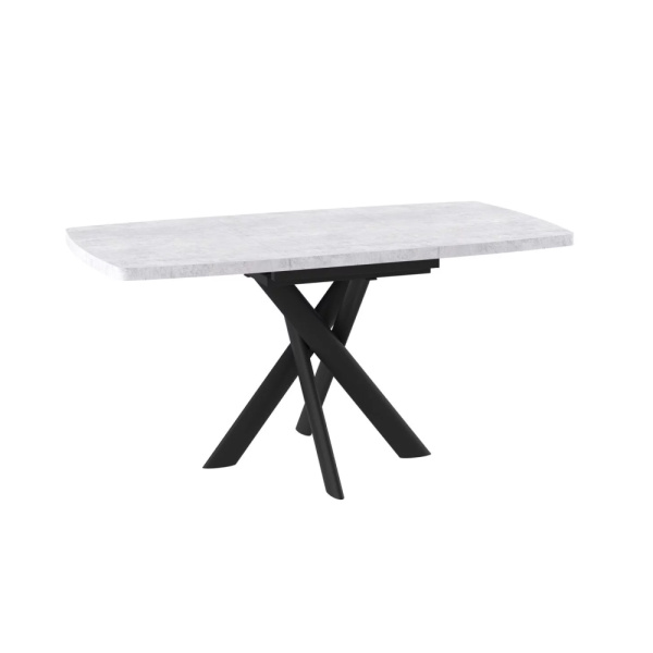 Стол LEONEL-110, раздвижной 110(145)х80, СЕРЫЙ СЛАНЕЦ/ЧЕРНЫЙ LEONEL 110